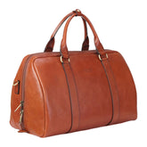 Deep Tan Vintage Leather Holdall With Detachable Shoulder Strap
